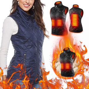 Women's USB Infrared Electric Heating Vest - Autumn & Winter Cotton Thermal Jacket