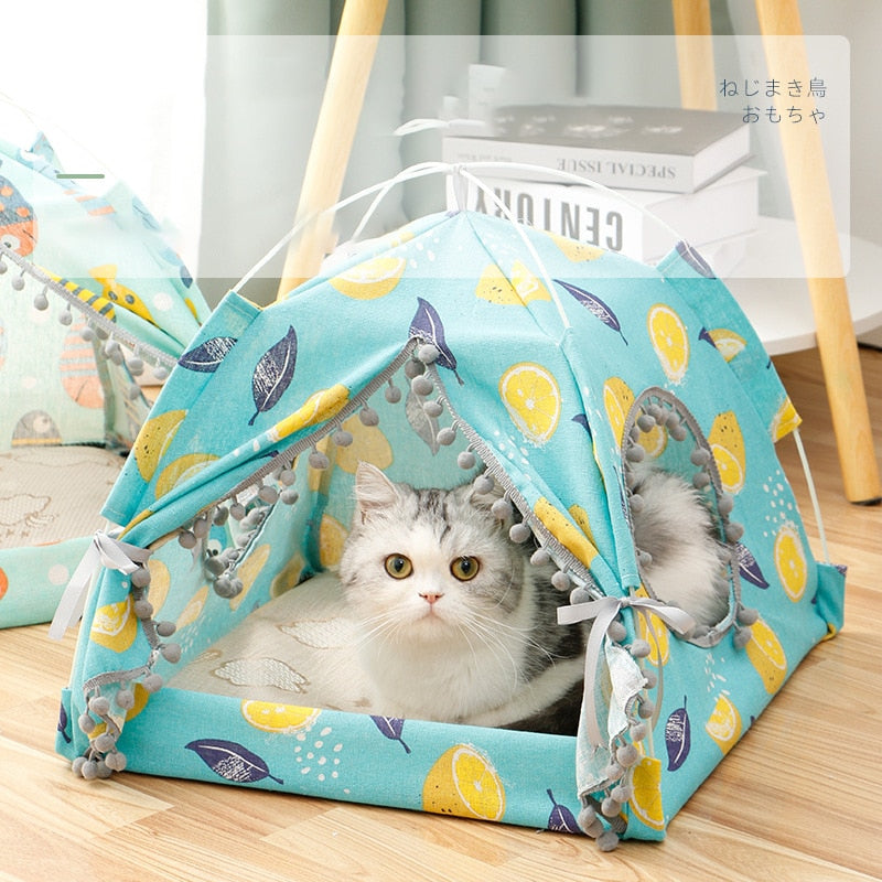Cat Tent Bed Small Dog House Cozy Teepee