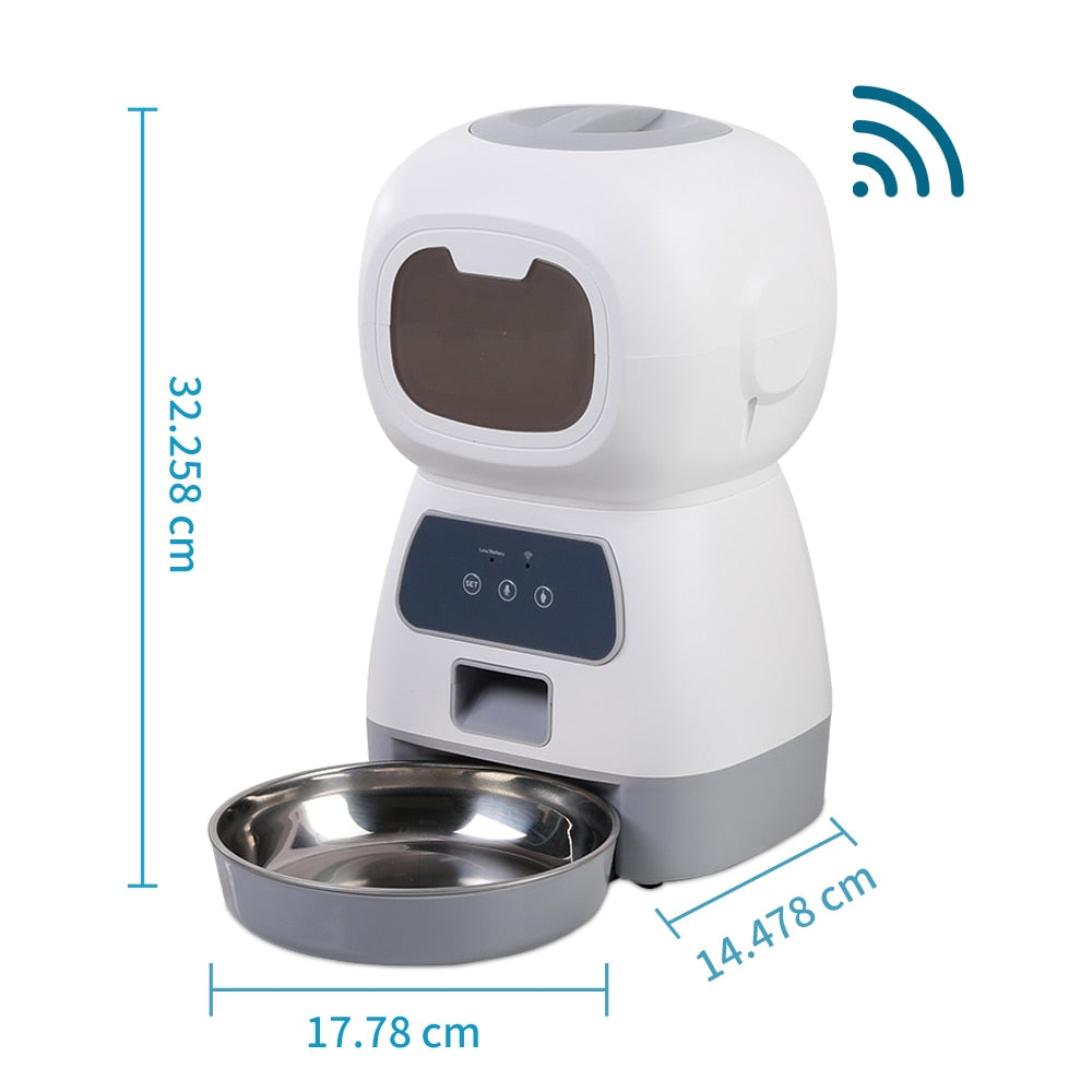 Smart Pet Feeder 3.5L Dogs Cats Automatic Feeder With Voice Timing Stainless Steel Bowl Dry Food Dispenser Bowl Tuya APP