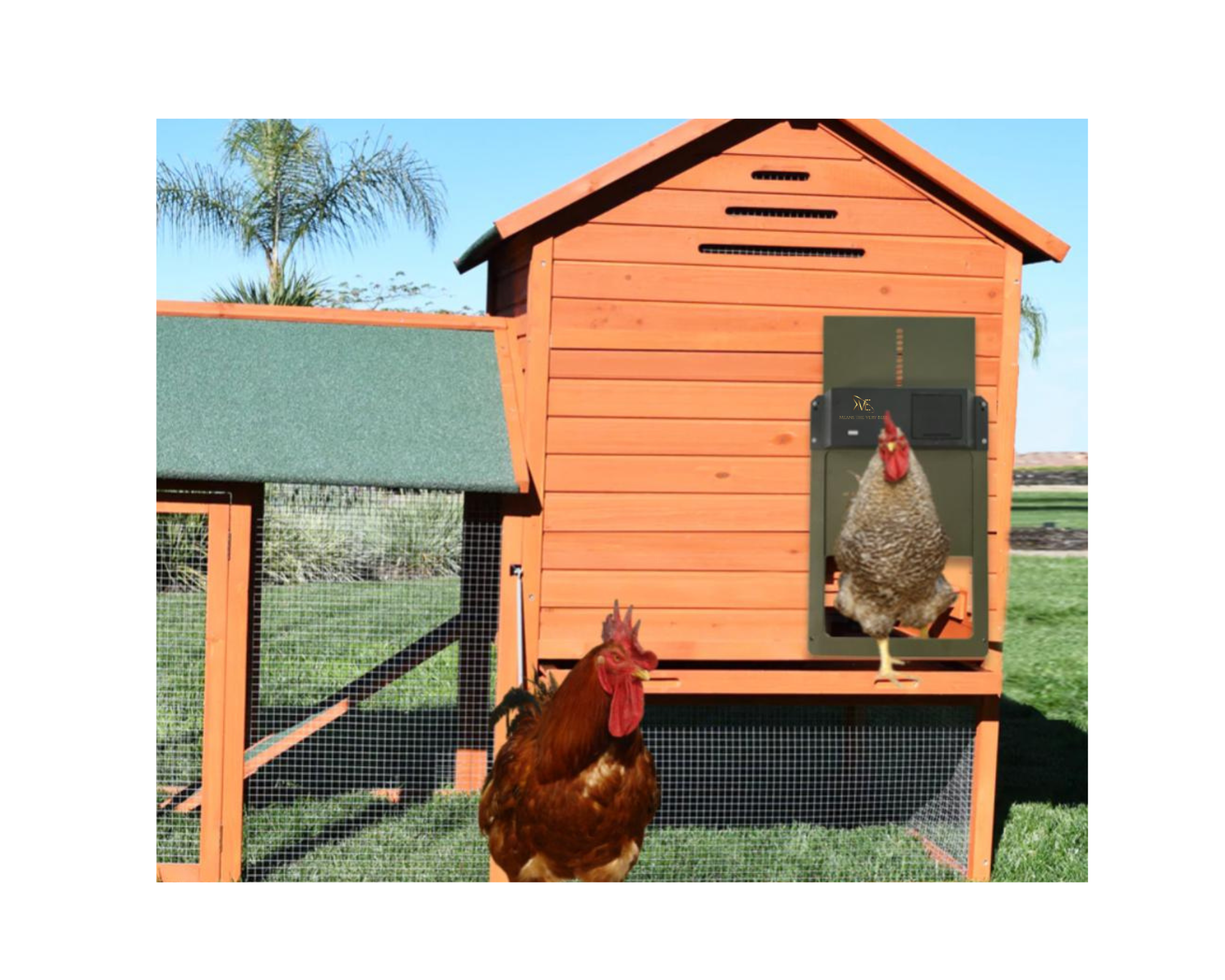 KME - Automatic Chicken Coop Door Light Sensor Chicken House Door High Quality Practical Farm Chicken Pets Duck Cage Door Farm Decor