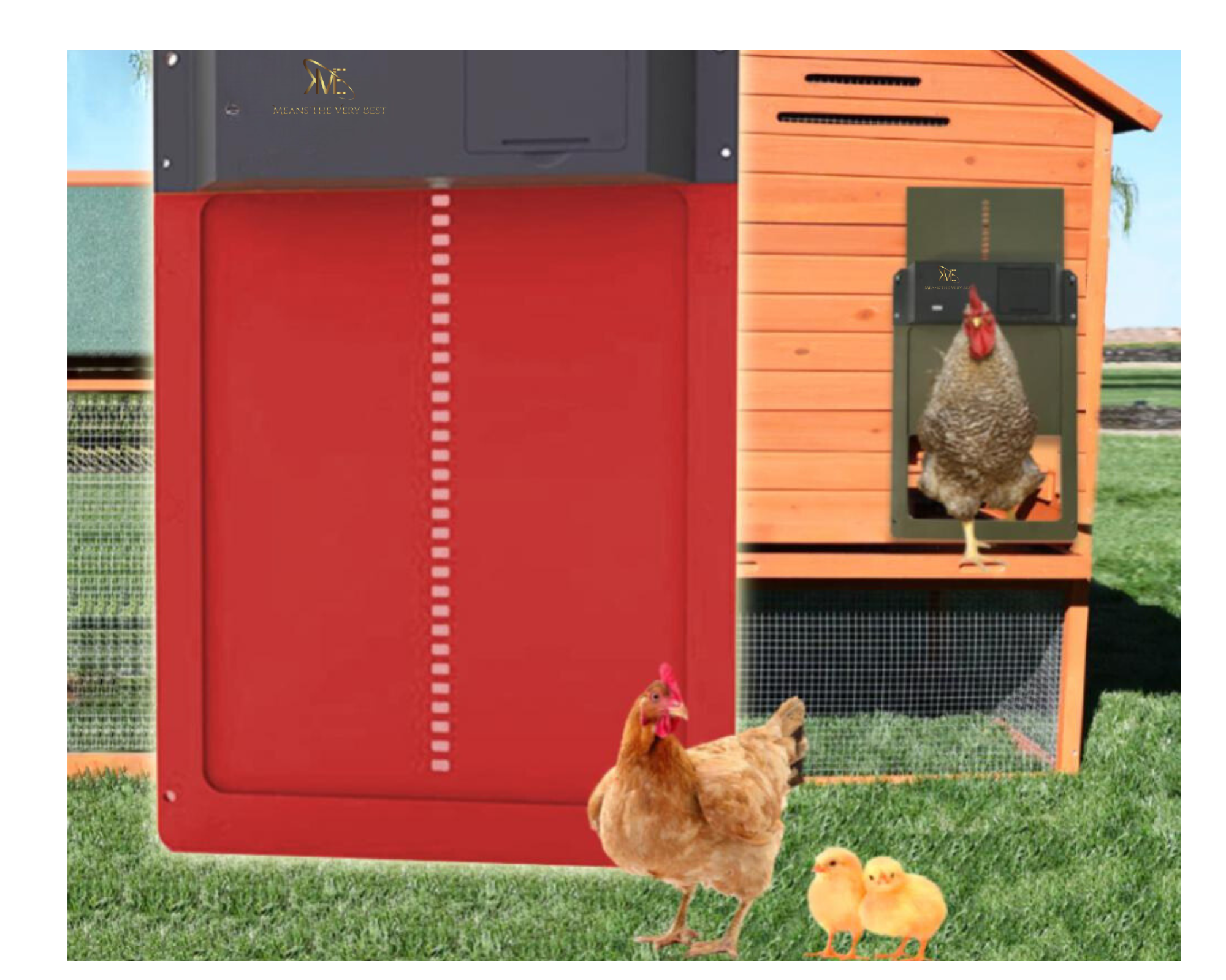 KME - Automatic Chicken Coop Door Light Sensor Chicken House Door High Quality Practical Farm Chicken Pets Duck Cage Door Farm Decor
