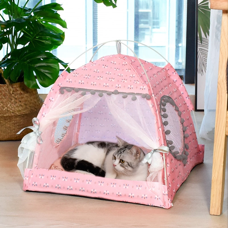 Cat Tent Bed Small Dog House Cozy Teepee