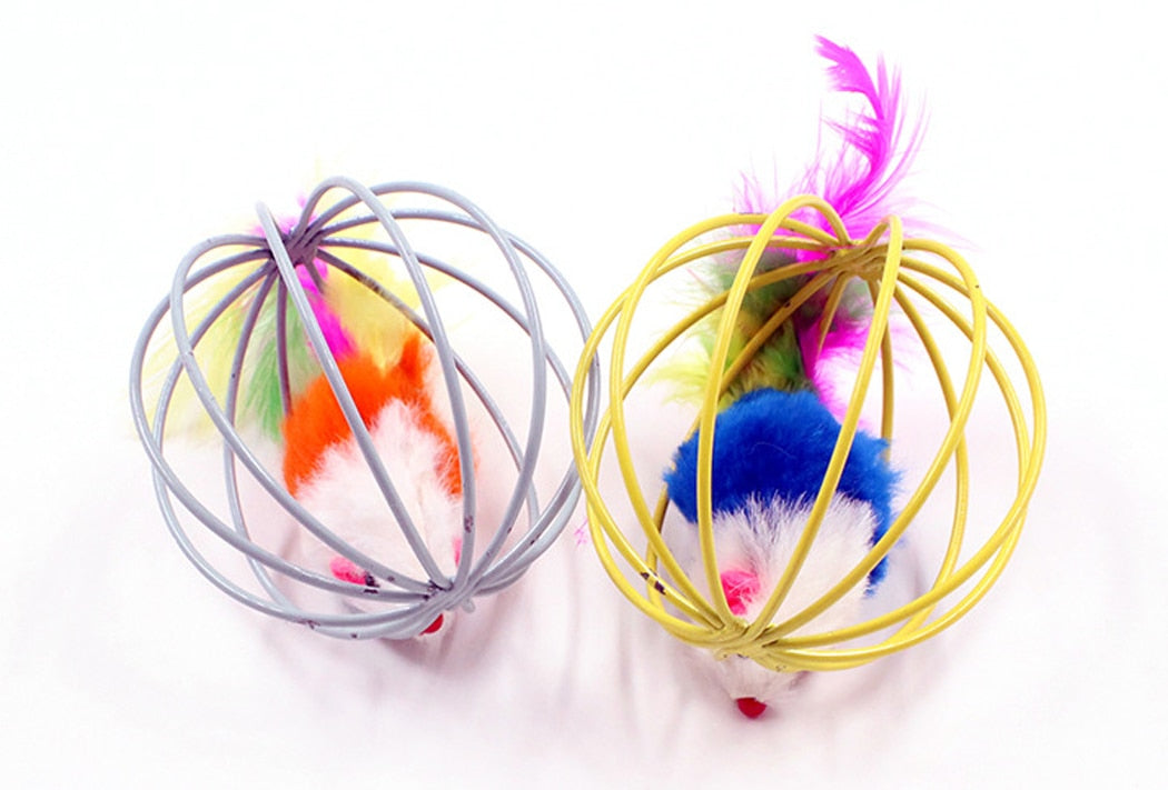 Stick Feather Wand With Bell Mouse Cage Toys