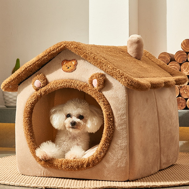 Foldable Dog House Kennel Bed Mat For Small Medium Dogs Cats Cozy House Puppy Kitten Cave Sofa
