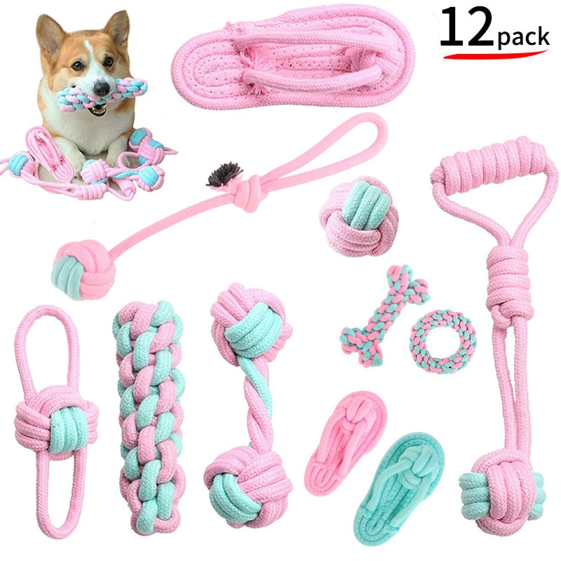 Dog Oral Care Interactive Cotton Rope Mini Dog Toothbrush